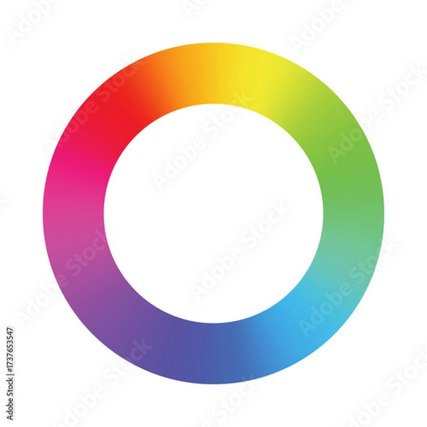 Fototapeta Abstract circular design featuring a vibrant spectrum of colors on a black background