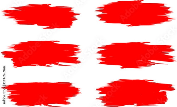 Fototapeta Collection of ink Brush Strokes. Set of vector Grunge Brushes. Dirty textures of banners, boxes, frames and design elements. Painted objects Isolated on white background