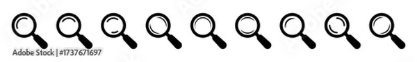 Fototapeta Magnifying glass icons collection. Search icons set.