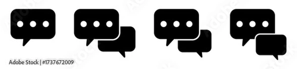 Fototapeta Chat icons and talk icons set. Speech bubbles icons collection in solid style.
