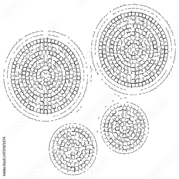 Fototapeta vector illustration of a set of abstract circles