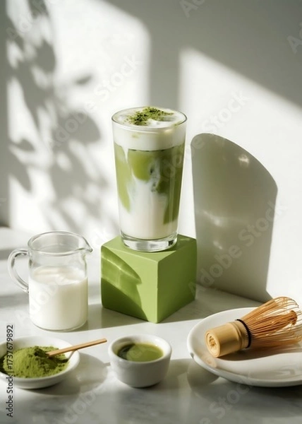 Obraz Matcha milk tea