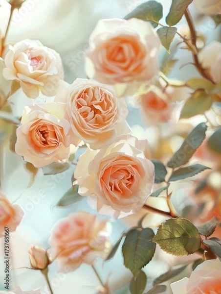 Obraz Delicate pastel-colored roses background