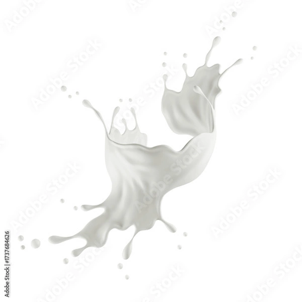 Fototapeta PNG Milk Splash 3D Rendering