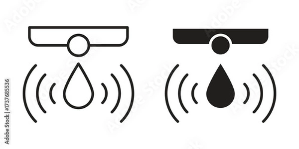 Fototapeta Water sensor icon art in black and white