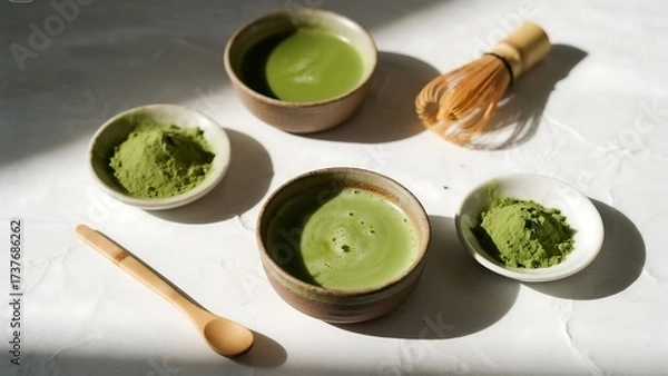 Obraz Matcha milk tea
