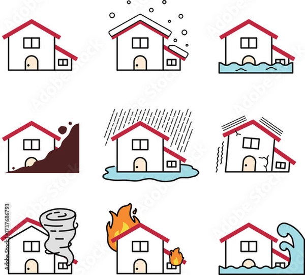 Obraz 様々な住宅災害
