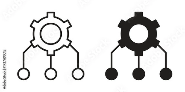 Fototapeta Workflow icon art in black and white