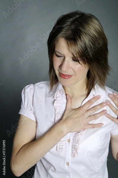 Fototapeta woman chest pain