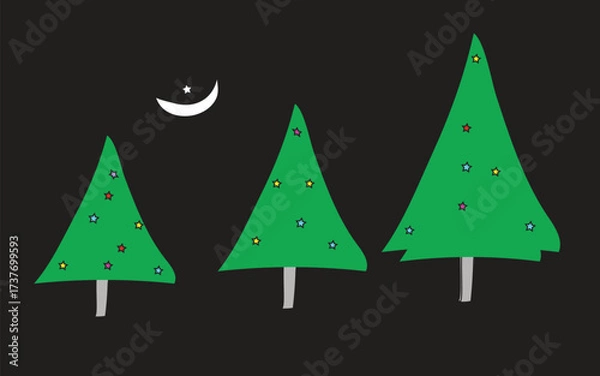 Fototapeta Stylized tree illustration with vibrant color palette