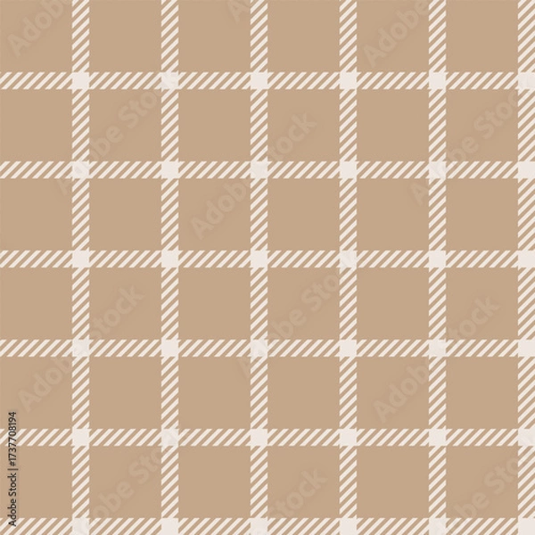Obraz Beige seamless plaid tartan pattern, colorful natural fabric swatch, textile, geometric background