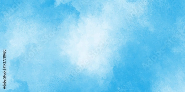 Fototapeta Blue watercolor vector background.ocean blue paper texture, smooth cloudy sky blue background,Light blue background with watercolor.Colorful gradient ink colors wet effect hand drawn canvas background