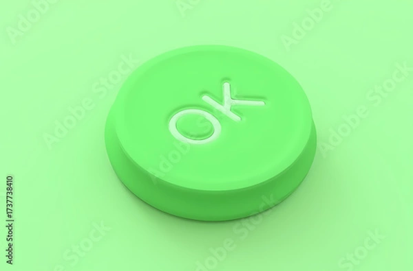 Obraz green power button