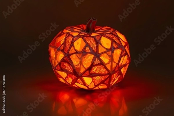 Fototapeta Abstract Geometric Polygon Pumpkin with Detailed Modern Art Design