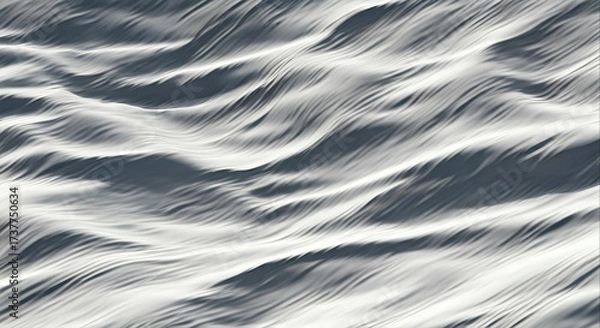 Fototapeta Blurry waves crashing in a dark ocean with white foam close-up