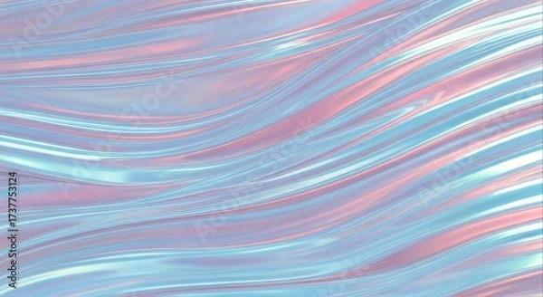Fototapeta Abstract pastel-colored wavy pattern with soft pink, blue, and white hues on a smooth background.