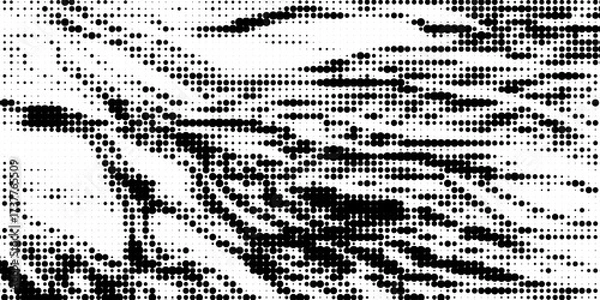 Fototapeta Dot pattern texture, circle halftone dot background black abstract