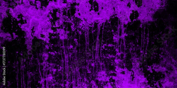 Fototapeta Intense purple abstract grunge texture with dark black background and dripping paint effect, conveying a dramatic and mysterious mood