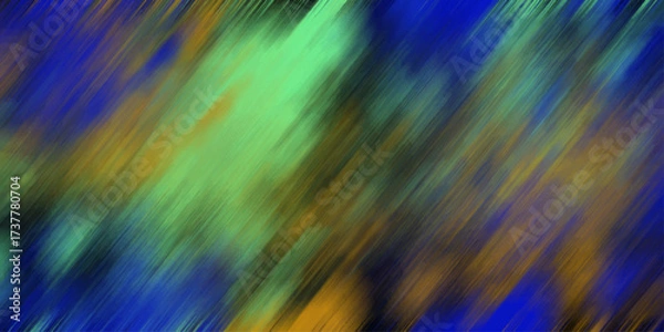 Fototapeta Vibrant abstract diagonal streaks in blue, green, and yellow with a painterly texture and energetic motion for creative backgrounds and design elements