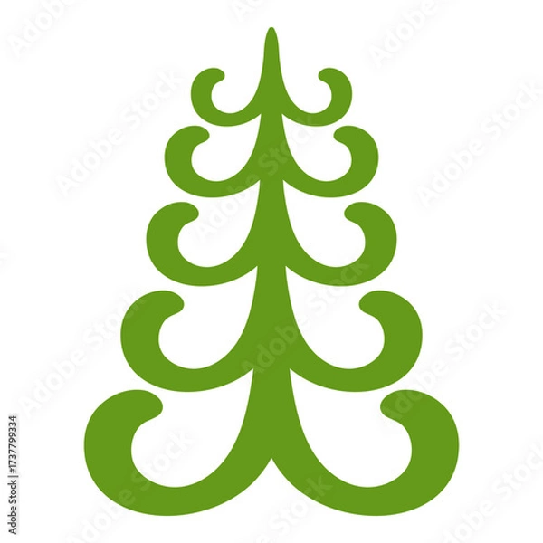 Fototapeta Abstract Tree with Curvy Branches illustration