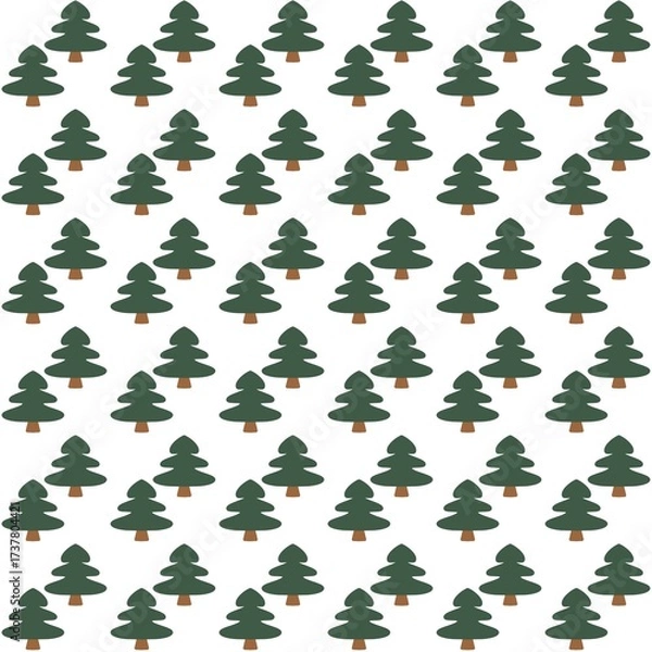Fototapeta A bold seamless pattern featuring repeated dark green pine trees on a neutral background, perfect for holiday designs.