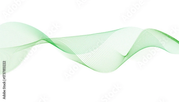 Fototapeta Green Abstract Wave Lines Background Design
