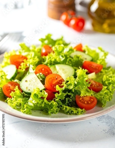 Fototapeta Refreshing salad plate