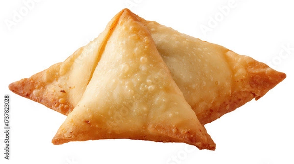 Fototapeta Samosa pocket background isolated on a Transparent background, PNG file.