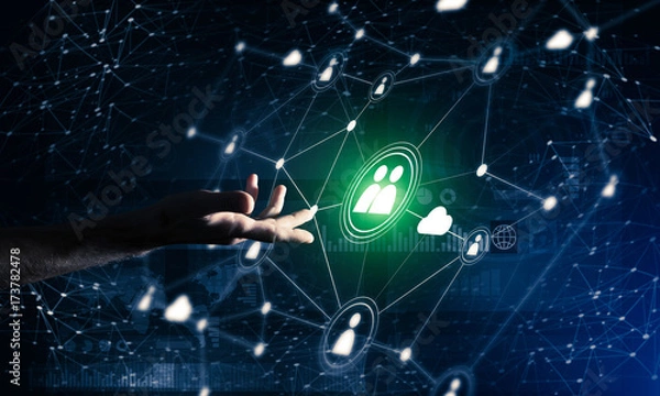 Fototapeta Presenting modern wireless technologies as means of communucatio