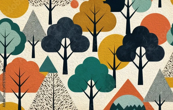 Obraz Tree . Oil painting. Pattern for printing on wall decorations, covers, leaflets, business cards