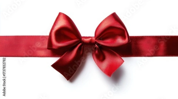Obraz Red ribbon bow decoration