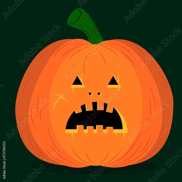 Fototapeta Scared pumpkin, vector