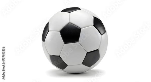 Fototapeta Classic soccer ball isolated on white ready for action, perfect for sports, competition, and team spirit