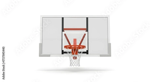 Fototapeta Basketball hoop with net ready for play against a transparent background, perfect for sports designs
