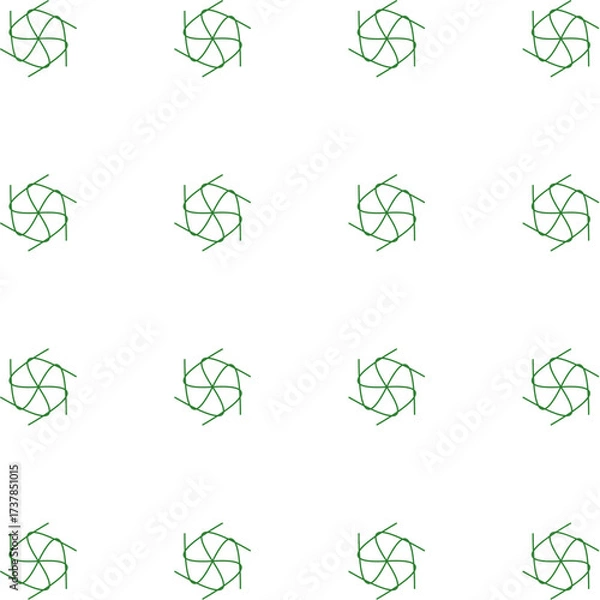 Fototapeta Floral Line Art Seamless Pattern Vector Background