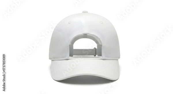 Fototapeta White baseball cap isolated on white background, perfect for branding and design projects, mockup.