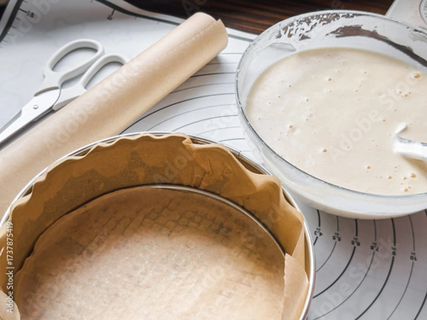 Fototapeta Kitchen Setup for Baking at Home