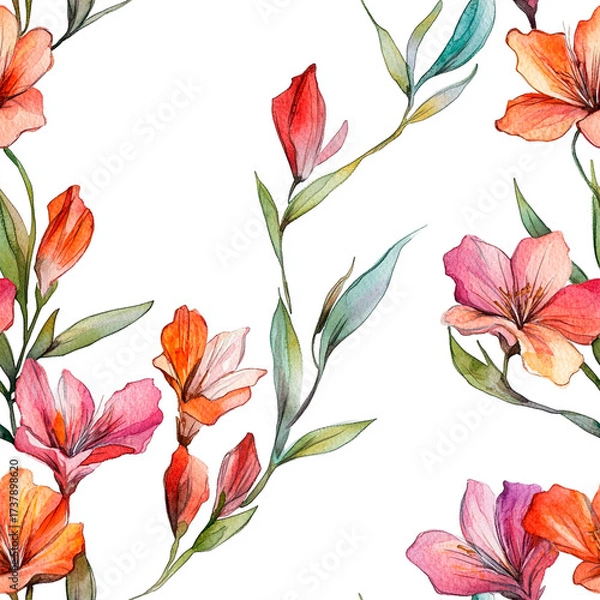 Fototapeta seamless floral pattern