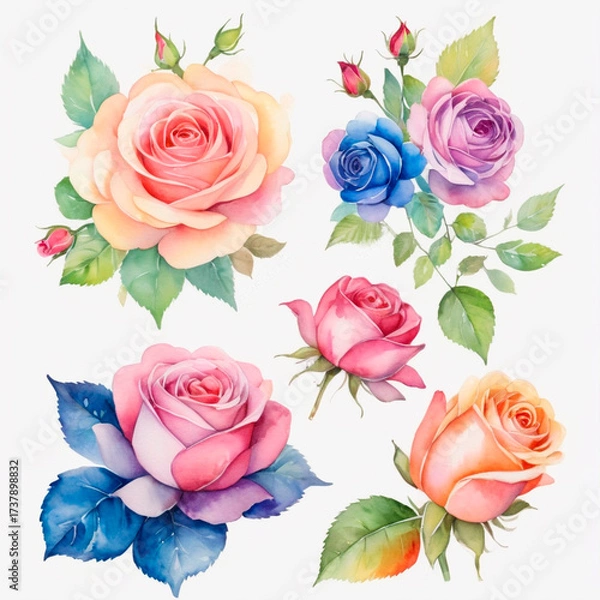 Fototapeta seamless pattern with roses