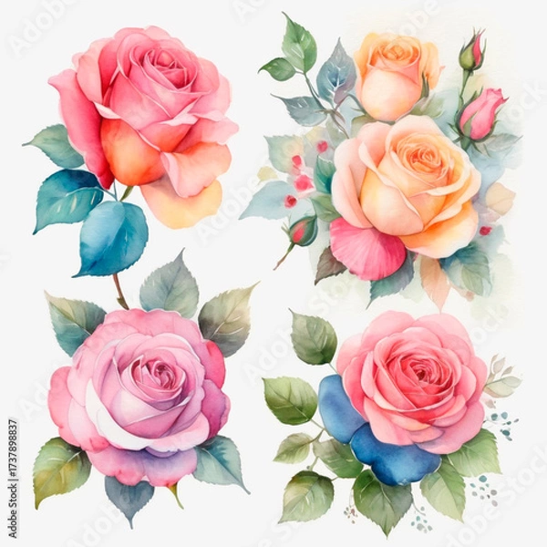 Fototapeta seamless pattern with roses