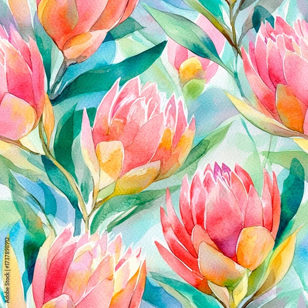 Fototapeta seamless pattern with tulips