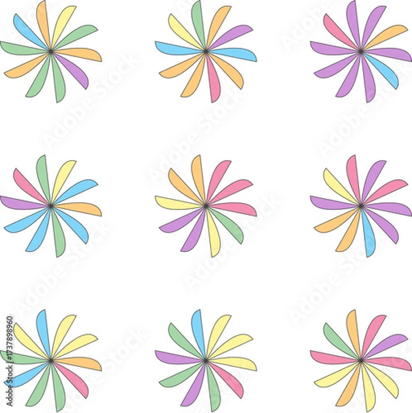 Fototapeta Abstract Petal Geometry Seamless Pattern Vector