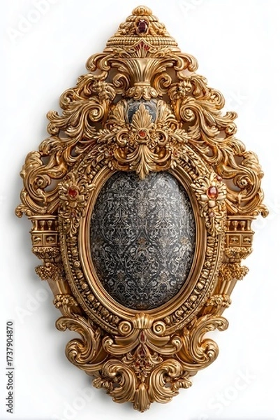 Fototapeta 3D decorative mirror isolated on white background