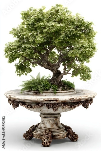 Fototapeta 3D garden table isolated on white background