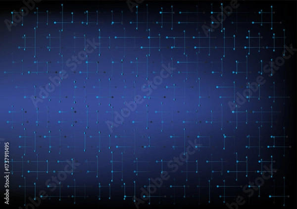 Obraz Line and dot form to square shape, space abstract background.