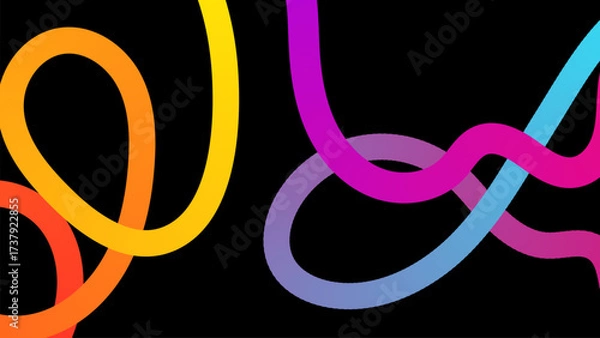 Fototapeta Abstract gradient background made of flowing lines. Rainbow geometric wave pattern.