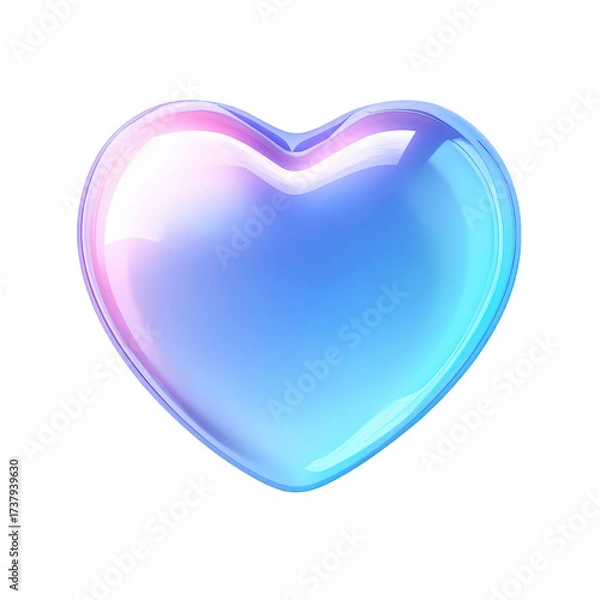 Fototapeta A captivating heartshaped object, isolated on transparent background, with a mesmerizing blend of blue and pink hues, creating a visually stunning and romantic aesthetic