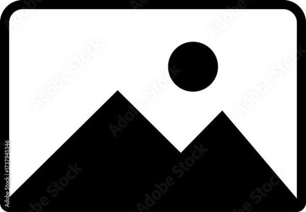 Fototapeta Gallery edit icon in black flat style. Photo image vector illustration. Picture editing symbol graphic design for media interface and mobile app isolated on transparent background.