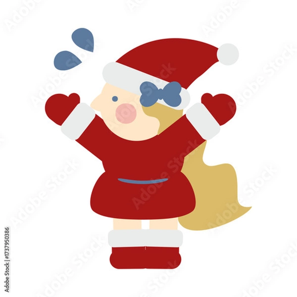 Obraz 焦るかわいい女の子のサンタクロース