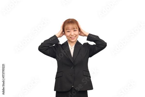 Obraz ビジネススーツを着た悩む女性